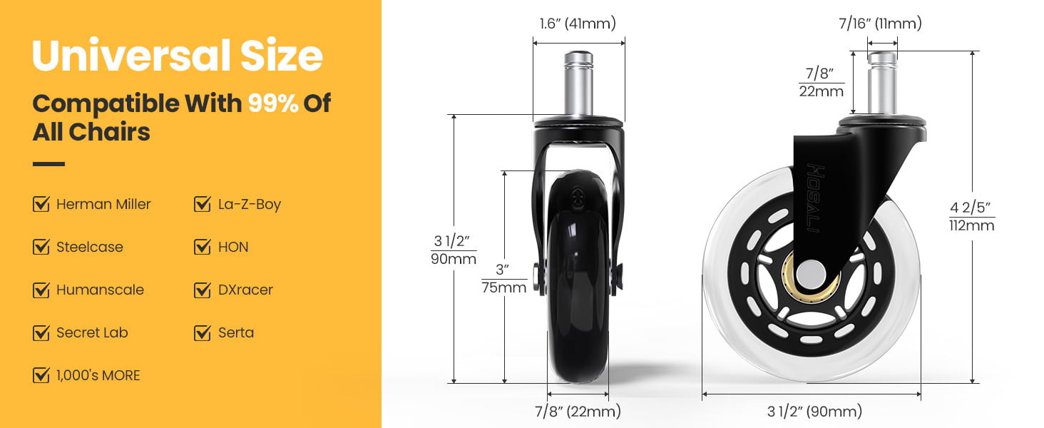 Office Rubber Chair Caster